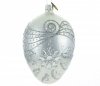 srebrna bombka szklana jajko / Eierkugel 13cm - Kristallblume / Egg bauble 13cm - Crystal flower